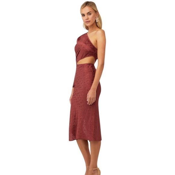 NWT Jen’s Pirate Booty Nebula Vermillion One Shoulder Burgundy Dress - Picture 2 of 12